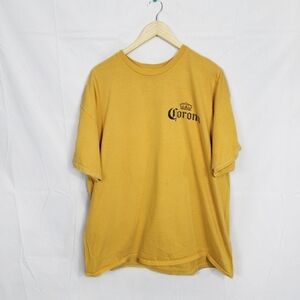 Mens Small Corona Yellow Short Sleeve Tee Casual Wear